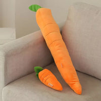 Durable Plush Carrot Dog Chew Toy with Squeaker – Interactive Vegetable Plush Toy for Small, Medium & Large Dogs