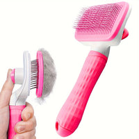 Self-Cleaning Pet Hair Removal Comb – Cat & Dog Slicker Brush for Grooming, Deshedding & Fur Care