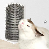 Cat Corner Scratcher & Massager Brush  Self-Grooming Hair Removal Comb for Cats & Kittens