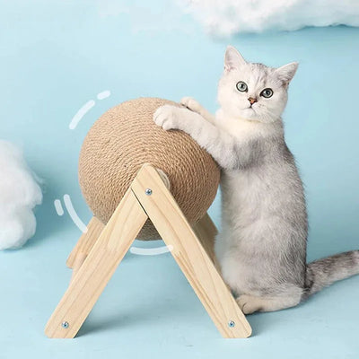 Cat Scratching Ball Toy – Sisal Rope Ball Board for Kittens, Wear-Resistant Paw Grinding Scratcher, Pet Furniture Protection
