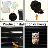 Cute Cat Acrylic Car Aromatherapy  Long-Lasting Fragrance | Vent Clip | Decorative Air Freshener