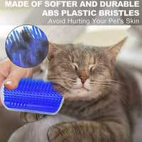 Cat Corner Scratcher & Massager Brush  Self-Grooming Hair Removal Comb for Cats & Kittens