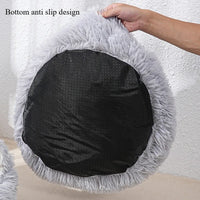 Striped Plush Pet Bed  Round Nest for Cats & Dogs | Soft, Warm, Deep Sleep Comfort
