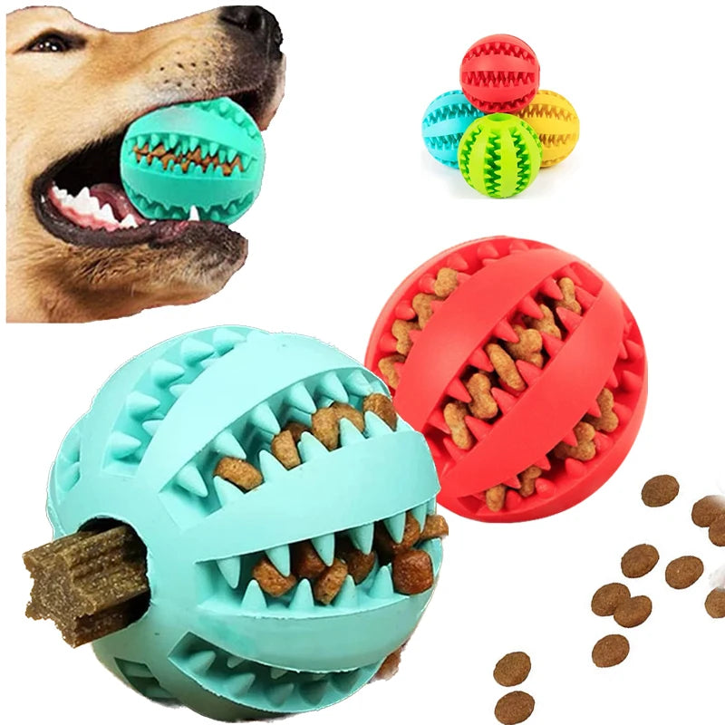 Interactive Dog Toy Ball – Rubber Chew & Treat Feeder Ball