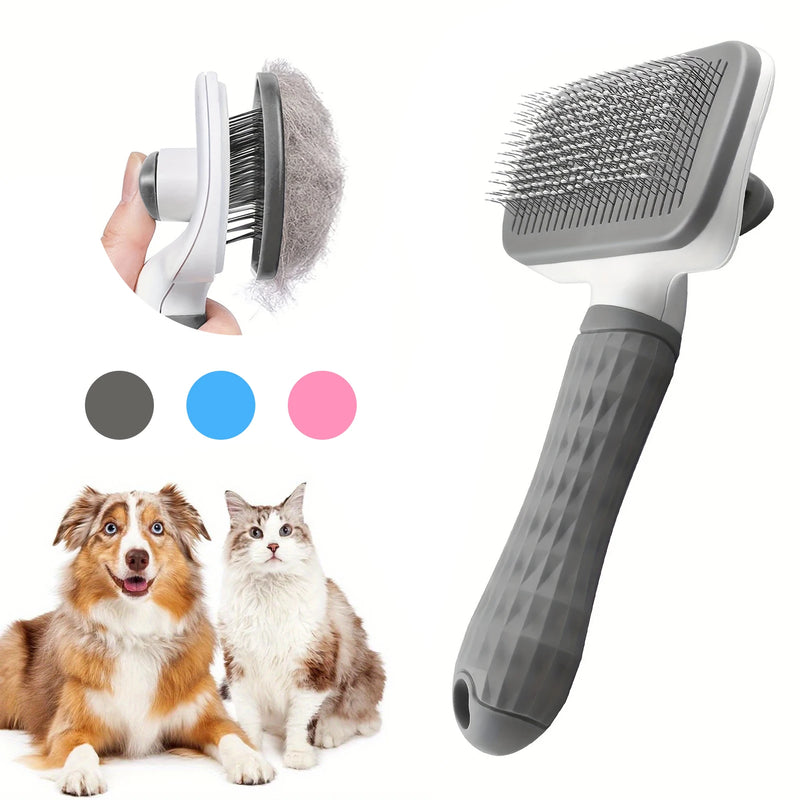 Self-Cleaning Pet Hair Removal Comb – Cat & Dog Slicker Brush for Grooming, Deshedding & Fur Care