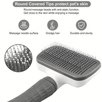 Self-Cleaning Pet Hair Removal Comb – Cat & Dog Slicker Brush for Grooming, Deshedding & Fur Care