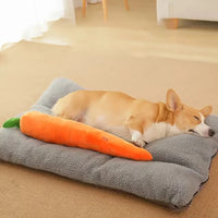 Durable Plush Carrot Dog Chew Toy with Squeaker – Interactive Vegetable Plush Toy for Small, Medium & Large Dogs